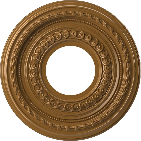 Ekena Millwork Cole PVC Medallion (Canopies up to 4 1/4"), 10"OD x 3 1/2"ID x 3/4"P, Metallic Vintage Gold CMP10CODVG - main